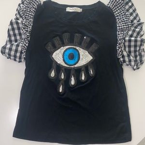 Evil eye black blouse